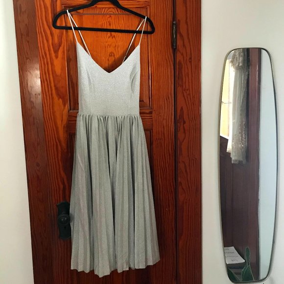 Anthropologie Dresses & Skirts - Prettiest silver strappy dress from Anthropologie - size 10, BNWOT